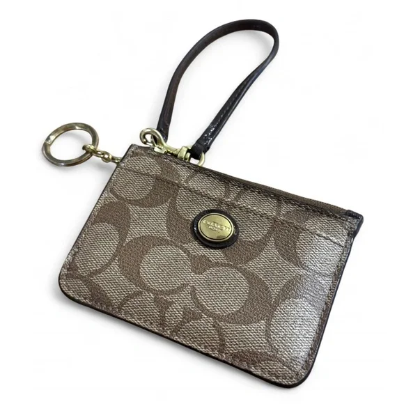 Coach - Brown Wristlet with Gold Accents - Picture 2 of 5